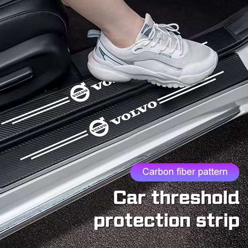 Car Door Sill Sticker Carbon Fiber Threshold Side Anti Scratch Tape for Volvo RDESIGN S60 S90 XC40 XC60 XC90 AWD Car Accessories