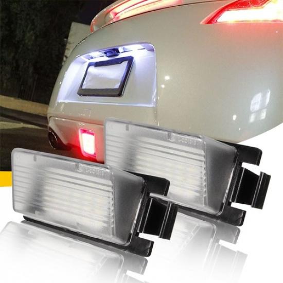 2X White License Plate LED Light Lamp Bright For Nissan 350Z GTR 370Z G35 G37