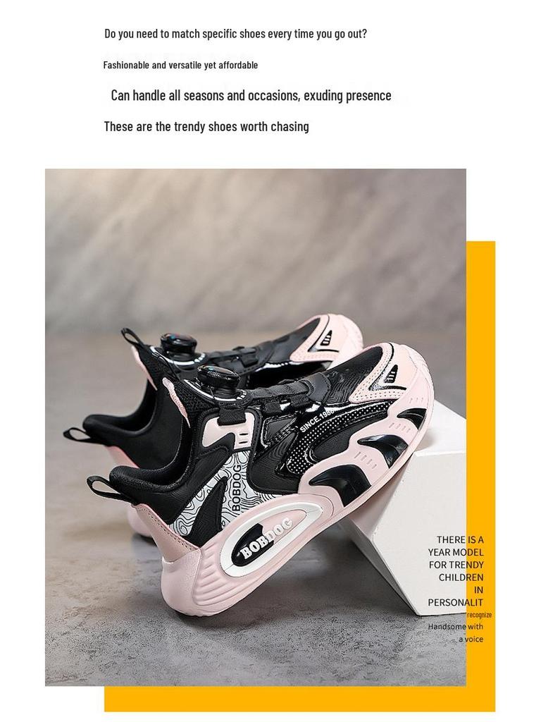 Babudou Boys' Waterproof Sports Shoes - Spring 2026 Double Mesh Casual Sneakers for Kids