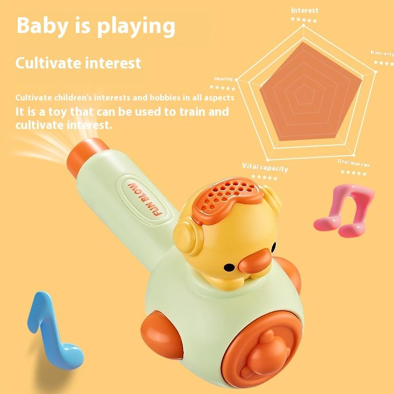 Children's Three In One Breathing Practice Toy Whistling Floating Blowpipe Ball Blowing Balloon Launcher Education Practice Toy