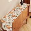 Fall Pumpkin Maple Leaves Linen Table Runner Holiday Party Decor Washable Kitchen Dining Table Runner Autumn Decorations