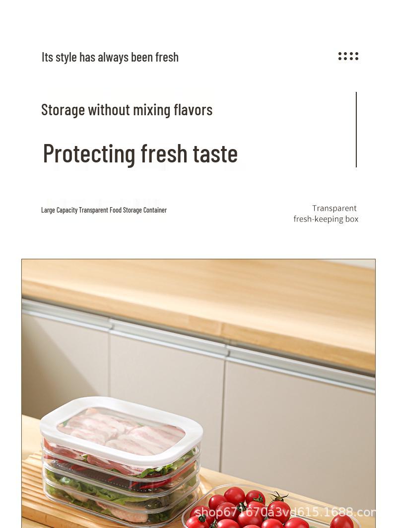 

Пластиковый контейнер для хранения в холодильнике пищевого класса с крышкой для свежих и замороженных продуктов Triple Layer