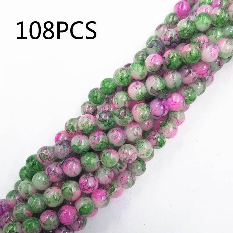 70/108pcs 8mm Glass Loose Beads DIY Handmade Accessories for Bracelet Necklace  Jewelry Making