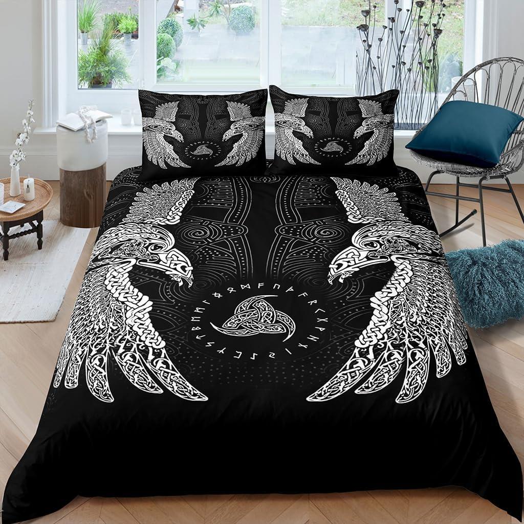 Bettbezug 3D Vik Nordisch Exquisit Mystisches Symbol Digitaldruck Bettwäsche Set Bettdecke Bett Heimdekoration Mädchen Jungen Geschenk