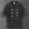 T-shirt Oversize Unisex Gioco Dinosauro Pixel Nero Lavato Streetwear Y2K S-3XL