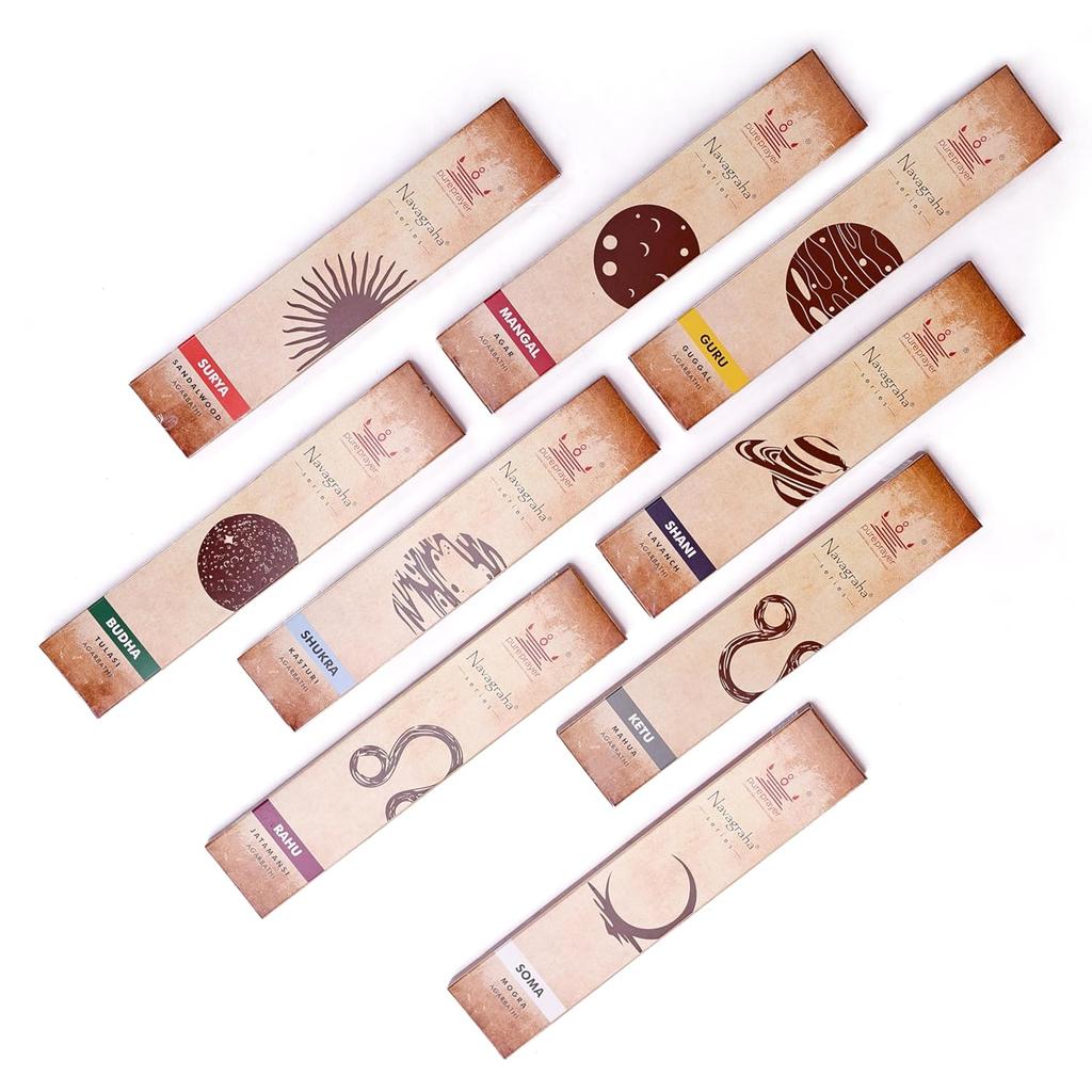 Cycle Pure Navagraha Series Agarbathi Collection 9 Fragrances 18 Sticks Each for Spiritual Puja Total 162 sticks