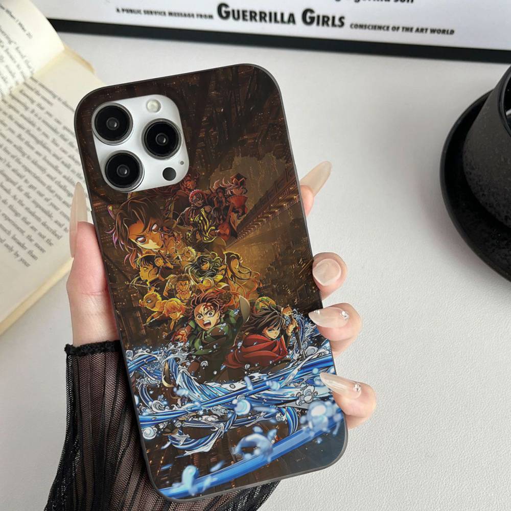 Japanese Anime D-Demon S-Slayer Phone Case For IPhone 17 16 15 11 12 13 14 Pro Max Soft Corrugated Silicone Cover Case