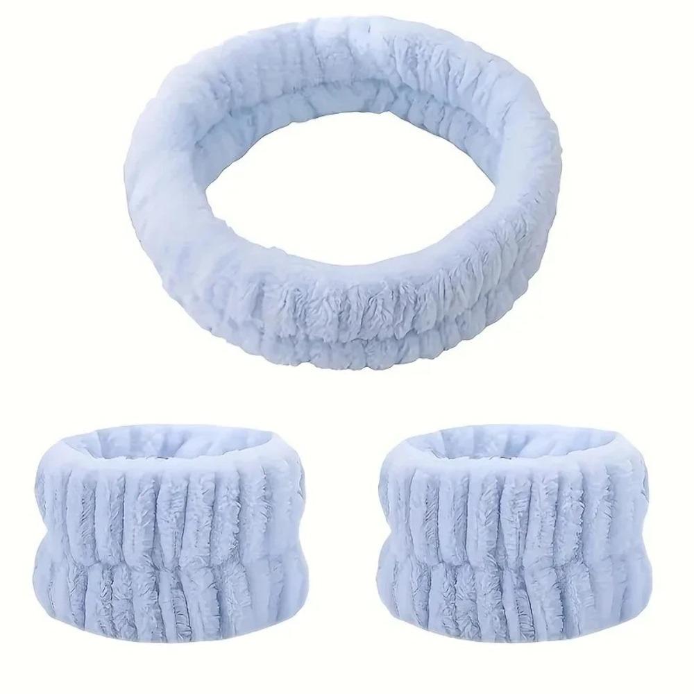 

Многоразовая высокоэластичная повязка для волос из кораллового велюра, повязка для волос для маски для лица, повязка для волос для умывания, уход за лицом синий