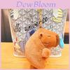 Adorable Plush Dumb Capybara Keychain Doll Pendant Key Ring Cute Cartoon Hanging Decoration
