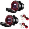 2Pcs Charger Car USB Socket 5V 4.2A Quick Charge with LED Display, Waterproof and Dustproof, 12V ~ 24V Vehicles Car Boat Motorcycle SUV Bus Truck Etc.