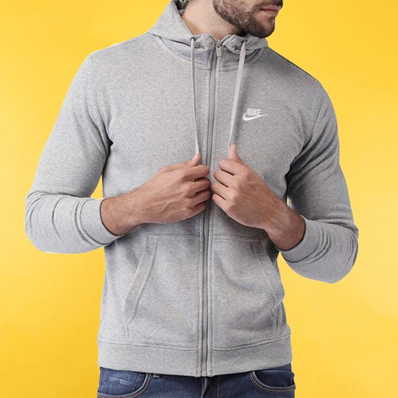Nike Sportswear Club French Terry Full House Hoodie  gray Men's 804392-063