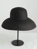 Retro French Style Black Wide Brim Sun Hat For Women Summer Beach UV Protection Casual Bohemian Vintage