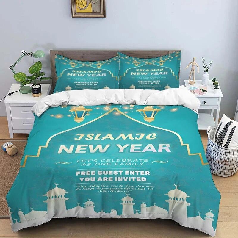 Muslim Prayer Kawaii  Bedding Sets New Greek Key Meander Duvet Cover Sets Bed Linens Queen King Size Modern Geometric Bedspread
