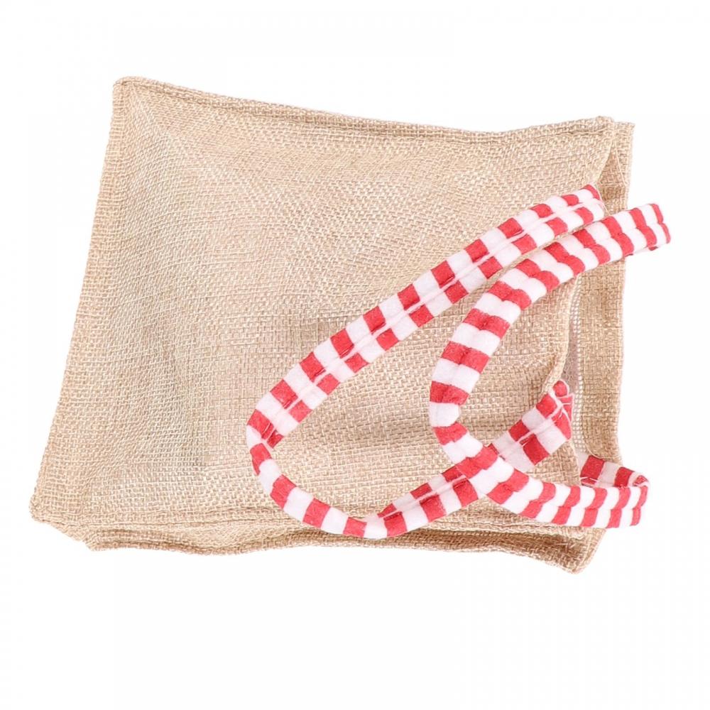 1x 18*16cm Christmas Burlap Tote Bag For Carrying Childrens Gifts Decoration