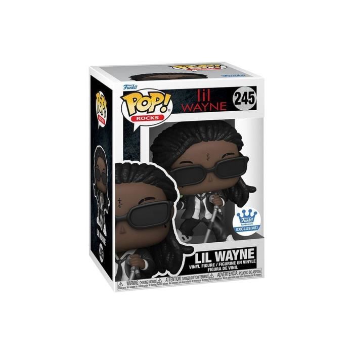 Figurine pop! lil wayne with lollipop exclusive 9 cm - funko - modèle lil wayne - blanc - adulte