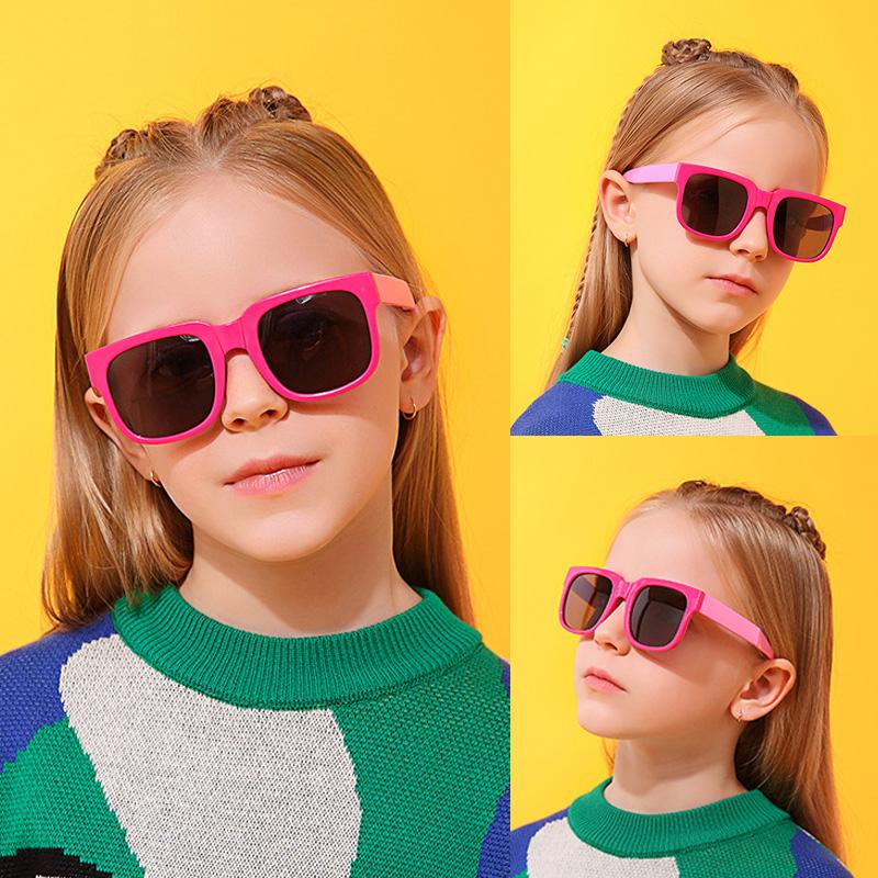 3PCS Foldable Pocket Sunglasses for Kids Boys Girls Outdoor Travel Goggle Shades Eyewear Square Frame UV Protection Sun Glasses