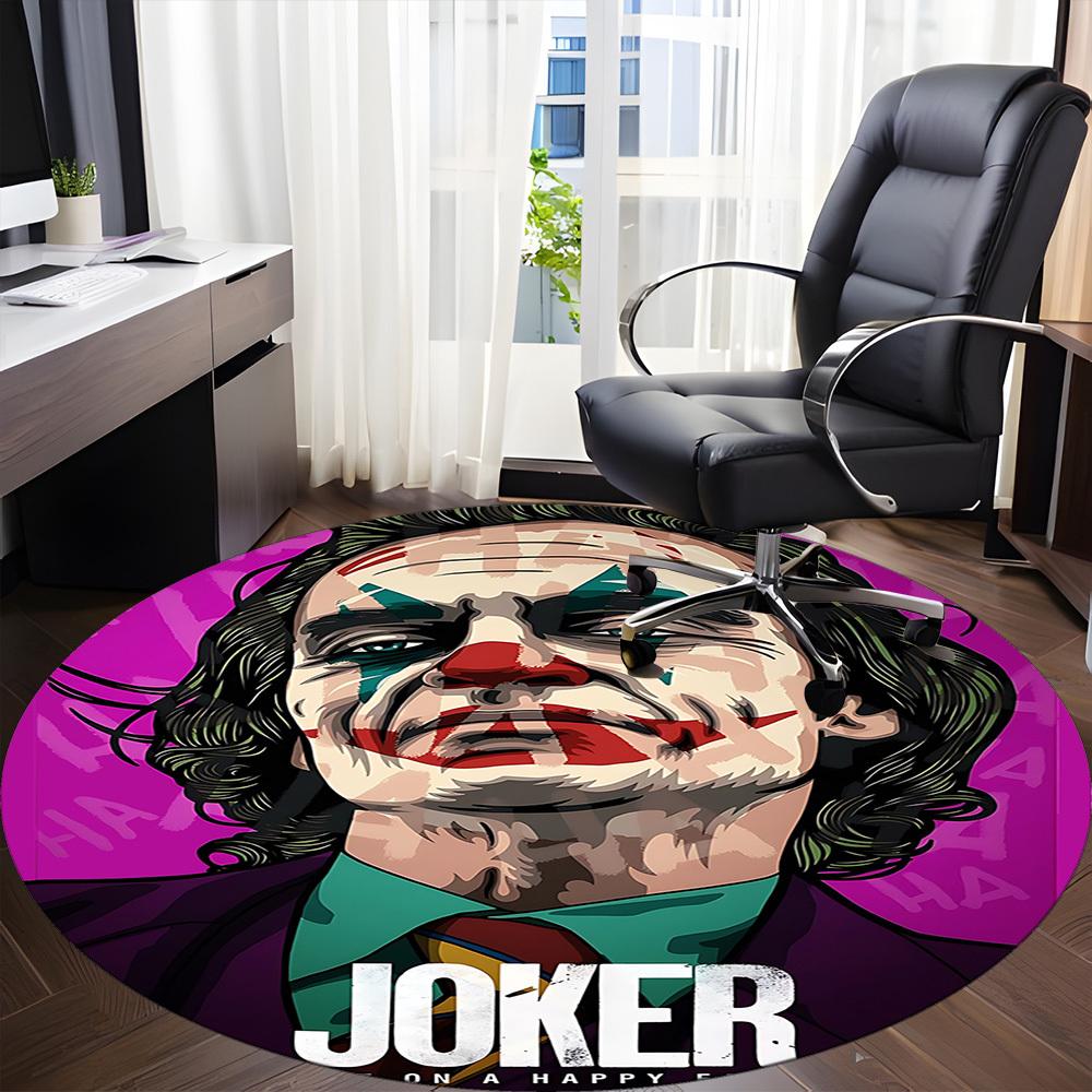1pz Tappeto Rotondo Joker Clown per Ufficio, Sotto Sedie da Ufficio Camera da Letto Soggiorno Decorazione per la Casa, Decorazione Stanza, Disponibile in Varie Misure