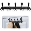 Metal Wall Mounted Coat Rack | 5 Tri-Hooks Hold Up To 50 LBS | On Door Towel Rack Can Be Installed In Minutes - All Setup Tools Included | For