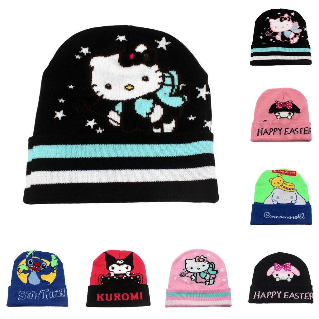 Cozy Knit Kawaii Kuromi Stitch Character Beanie Hat For Stylish Winter Warmth