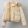 Fashion Winter Coat Female Short Parkas Hooded Faux Fur Collar Loose Thick Warm Women's Jackets