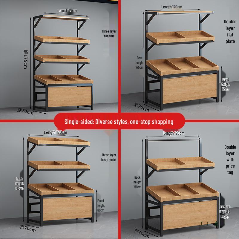 Creative Multilayer Fruit & Vegetable Display Rack for Supermarkets
