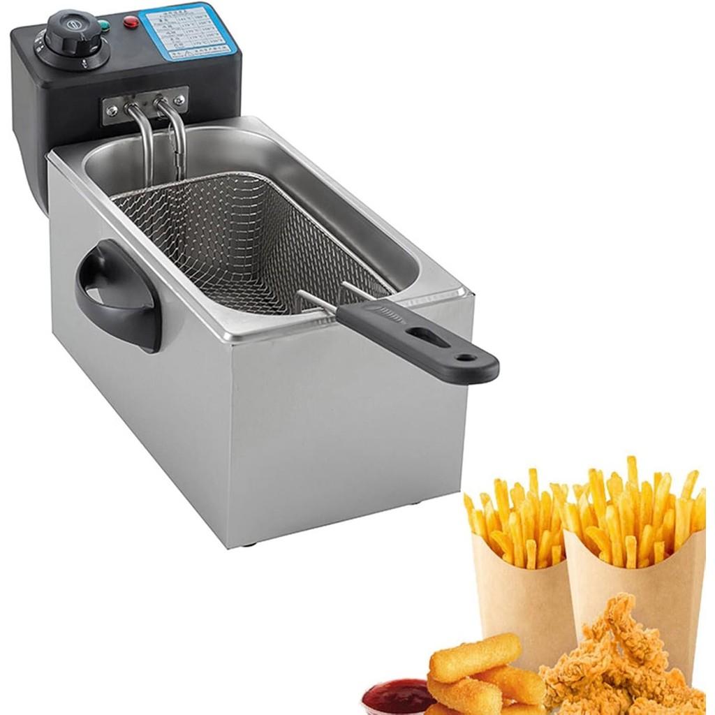 4L 2000W Adjustable Thermostat Fried Chicken Grill French Fries Frying Machine Kitchen Heating Cooker Electric Deep Fryers