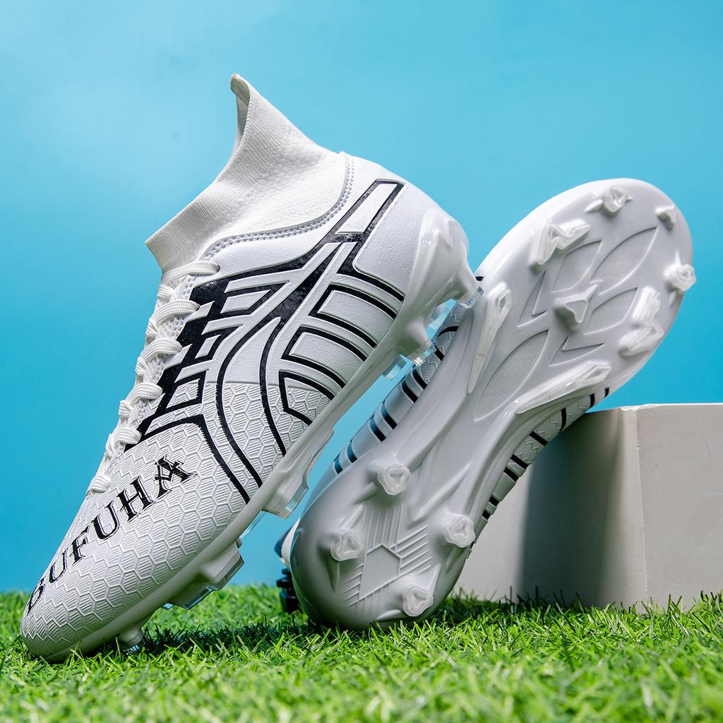 Popular high-top football shoes, teenage students, spikes, broken artificial grass training, men's and women's shoes, football shoes