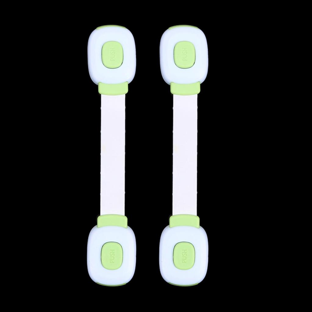 2Pcs Child Safety Strap Locks Baby Locks For Cabinets And Drawers Toilet Fridge,Adhesive Cabinet Drawer Door Latches-2 Style