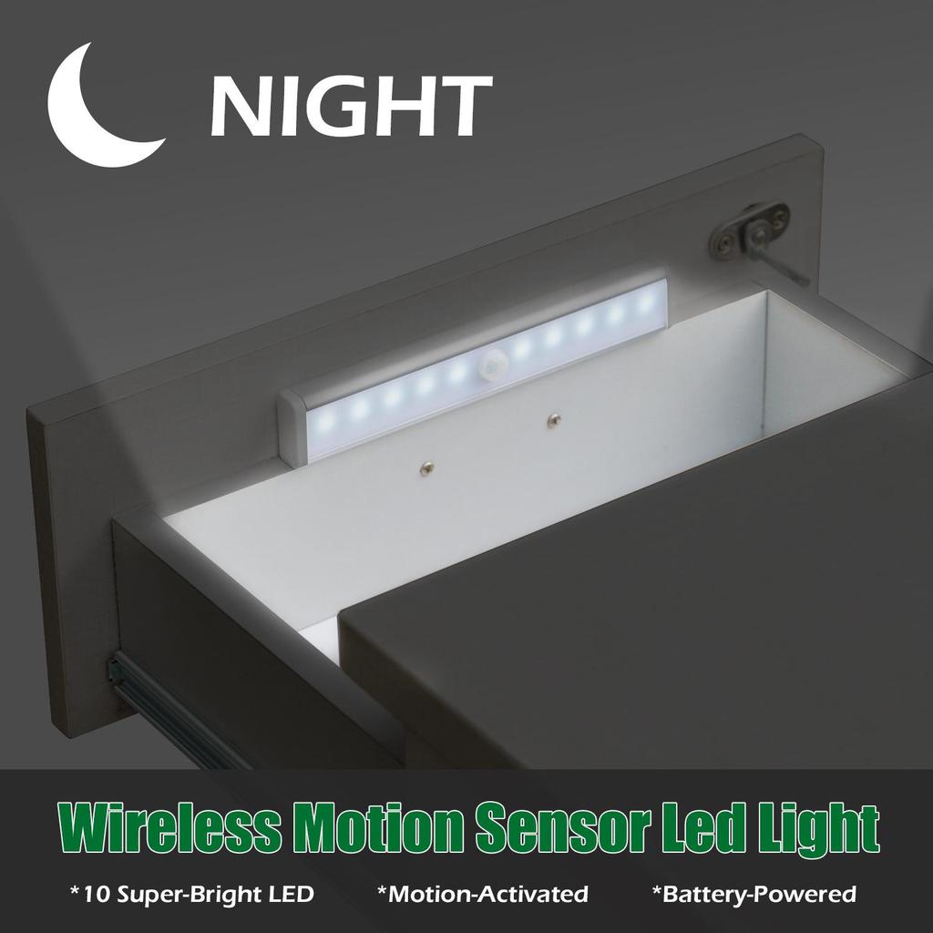 Rechargeable 10 LED Motion Sensor Wardrobe & Corridor Night Light