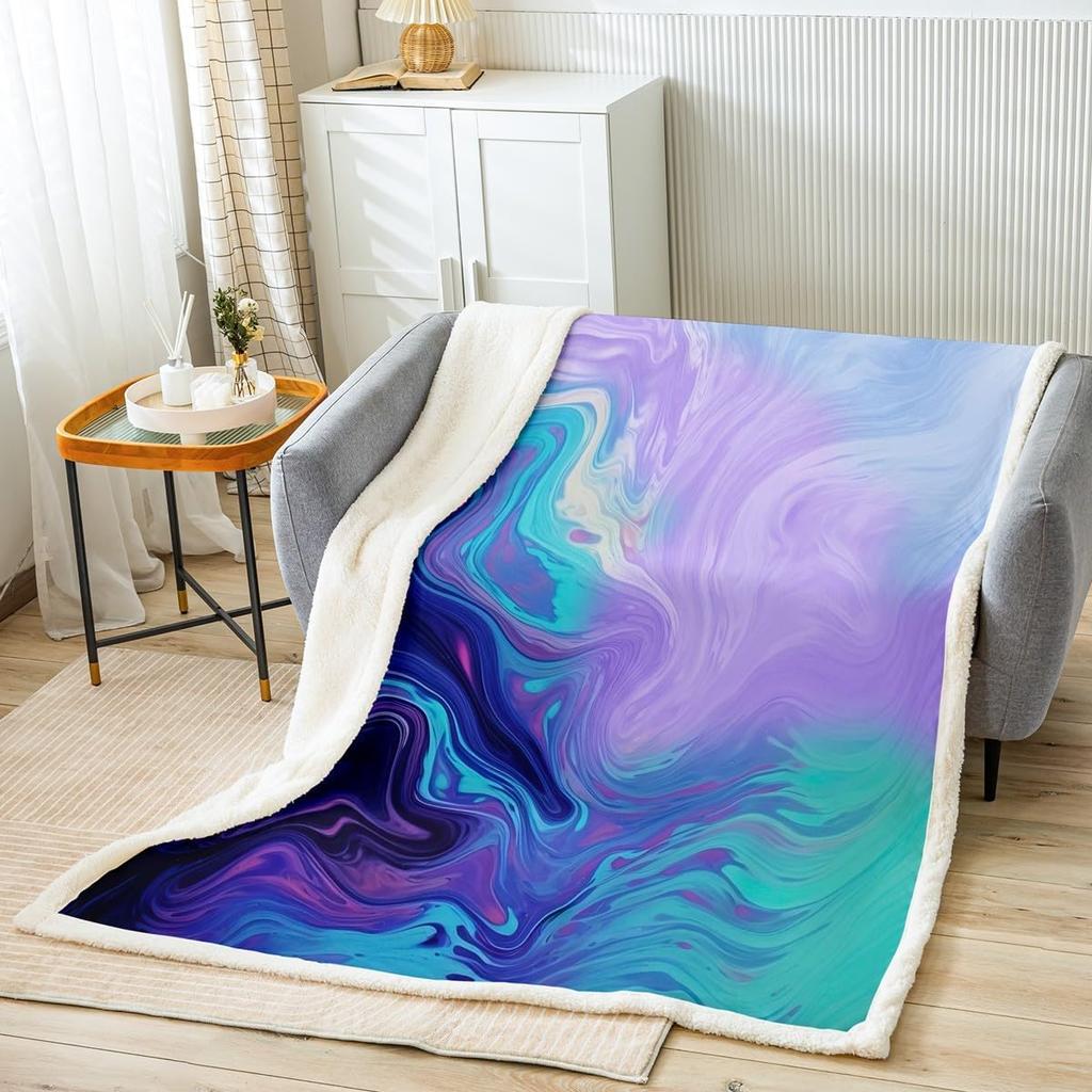 Musical Instrument Blanket Violin Piano Art Fleece Throw Music Lover Decor Colorful Abstract Design Cozy Cover