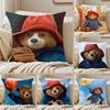 Fashion Animal P-Paddington Bears Cushion Cover Pillowcase Anti-Dustmite Invisible Zipper Short Plush Sofa Cushion