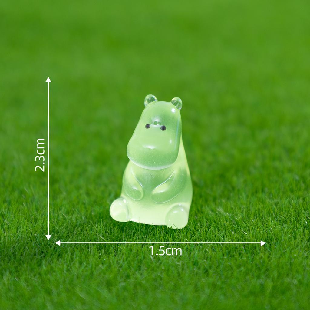 10-100 Stück Mini-Harz-Nilpferd Leuchtet im Dunkeln Leuchtendes Miniatur-Nilpferd Winzige Tierfiguren für DIY-Feengarten-Dekoration