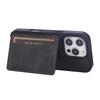 Apple 16 Solid Color Card Holder Stand Business Phone Case with Full Coverage and Side Card Slot
