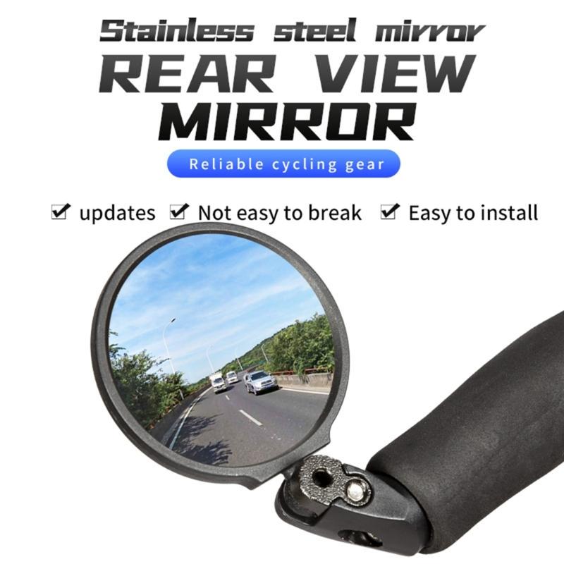 Handlebar Bike Glass, Bicycles Cycling Rear View Glass, 360 Degree Adjustable Rotatable Handlebar Mounted Bike Glass