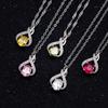 High-end Olive Green Heart Pendant Necklace Female Luxury Clavicle Chain 925 Silver Necklace Lady Temperament Delicate Gift