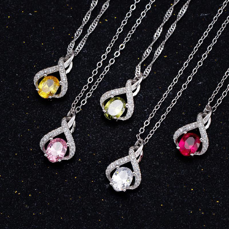 High-end Olive Green Heart Pendant Necklace Female Luxury Clavicle Chain 925 Silver Necklace Lady Temperament Delicate Gift