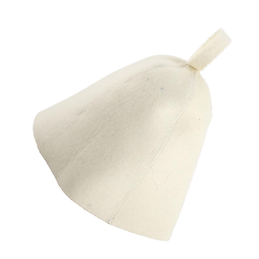 Beige Wool Felt Sauna Hat Cap for Russian Banya Sauna Hut With Hang Loop Supply