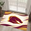 Brisbane Broncos Design Crystal Velvet Carpet Cozy Non?Slip Printed Rug For Bedroom Living Room Entrance
