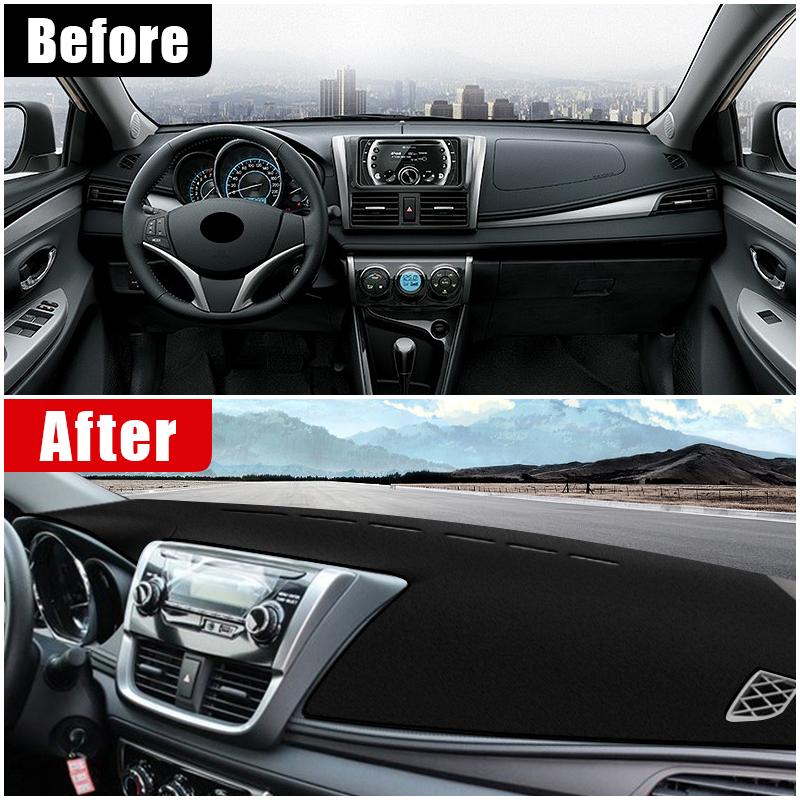Car Dashboard Cover Avoid Light Sun Shade Case Pad Anti-UV Carpets Non-Slip Mats For Toyota Vios 2014 2015 2016 2017