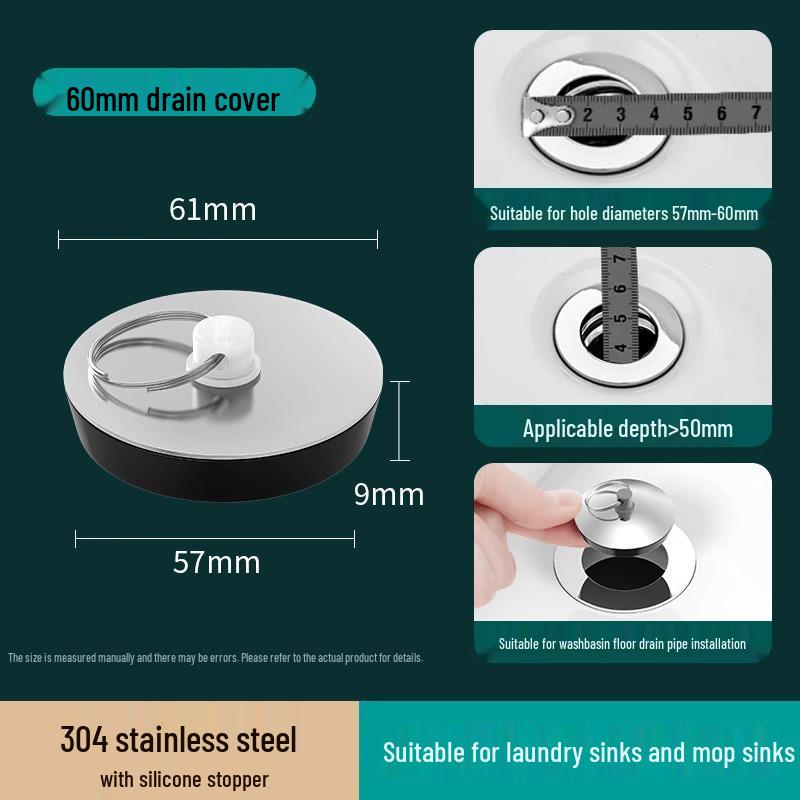 Uniwersalny Wodoodporny Korek do Odpływu Zlewu i Wanny - Zatyczka i Uszczelnienie do Prania, Basenów do Mopa i Więcej