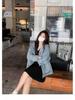 2024 Spring/Autumn Women's Hooded Loose-Fit Denim Jacket: Retro, Flattering, Casual Outerwear for a Slightly Chubby Style