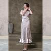 JK&JS New Chinese Style Purple Cheongsam Dress