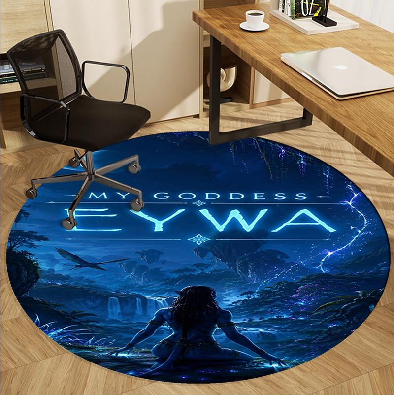 Avatar Pattern Round Rug, Indoor/Outdoor Mat, for Picnic, Gameroom, Bedroom, Office, Living Room, Home Decor Carpet, Birthday Gift