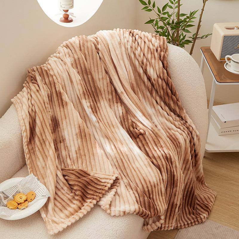 Polyester Fleece Blanket With Artistic Tie Dyeing Design For Cozy Home Use