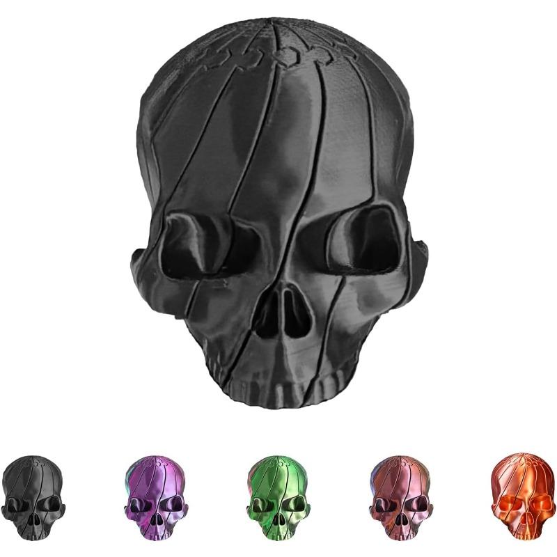 3D Printed Twisty Skull Fidget Toy, 3D Printed Skeleton, Rotating Clicker Fidget, Skull Sensory Toy for Stress Relief,, Halloween Gothic Novelty Gift