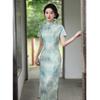 Green 1011 summer new new Chinese style improved young wide Chinese style long temperament cheongsam skirt