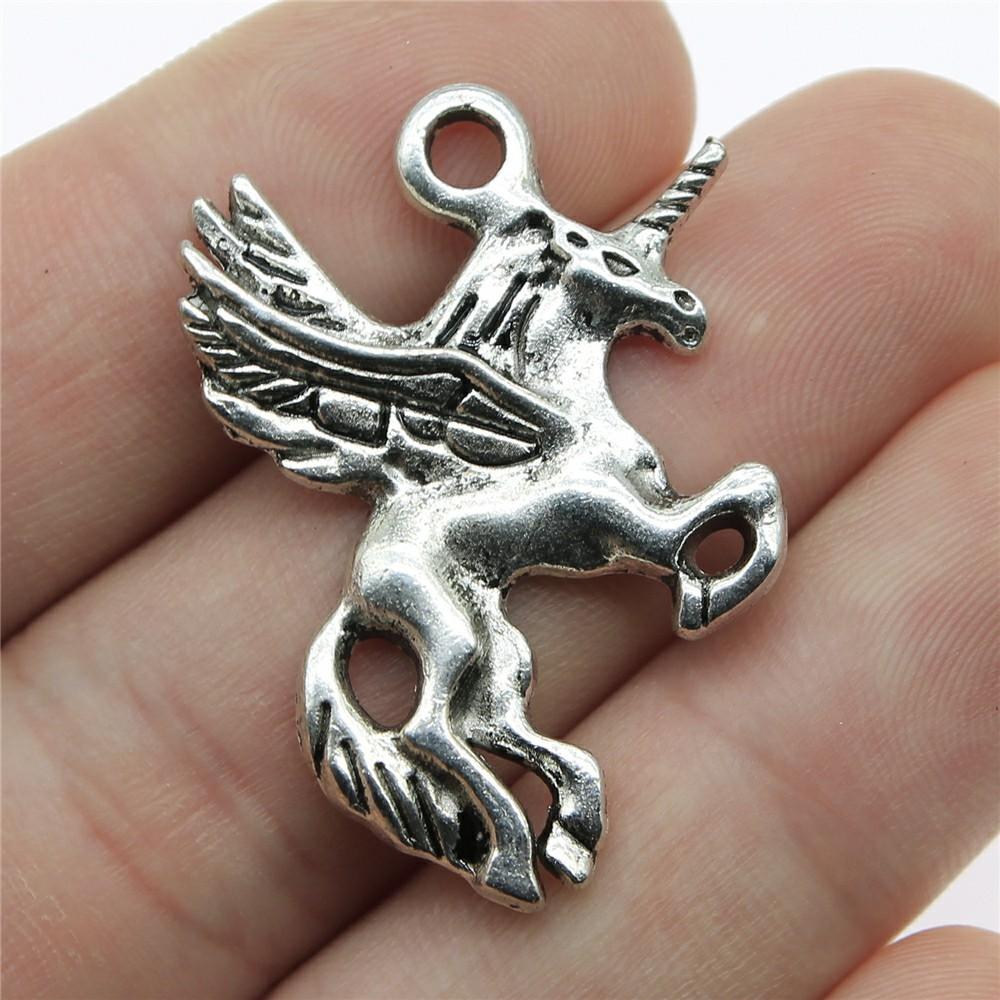 10 Stück Anhänger Pferd Einhorn Tibetische Bronze Silberfarbe Anhänger Antiker Schmuckherstellung DIY Handgemachtes Handwerk