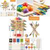 Baby Holzspielzeug Puzzle Turm Balance Spiel für Kleinkinder Lernen und Stapeln