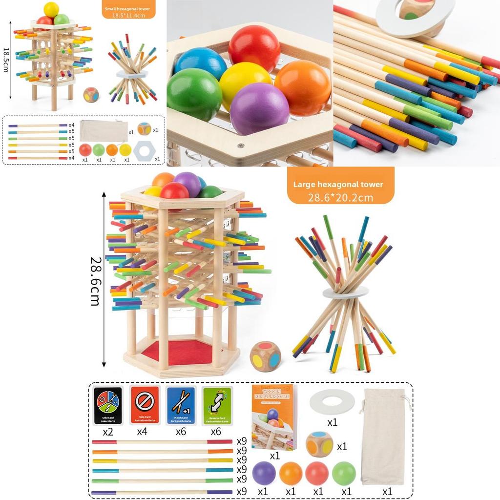 Baby Holzspielzeug Puzzle Turm Balance Spiel für Kleinkinder Lernen und Stapeln