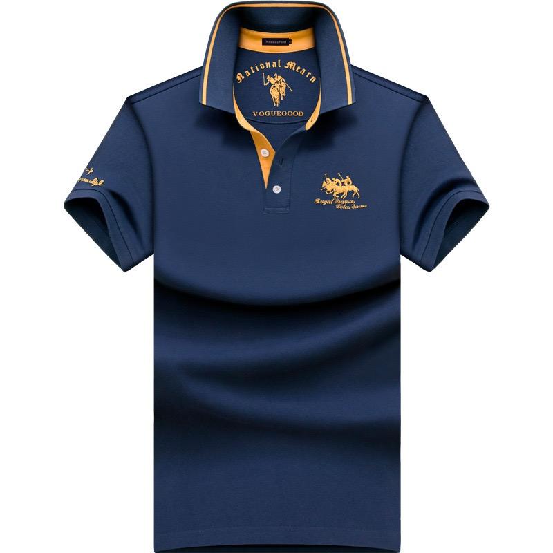 

TrendHub Plus Size 5XL Cotton Short Sleeve Business Casual Male T-shirts Embroidery Man Tees 5XL